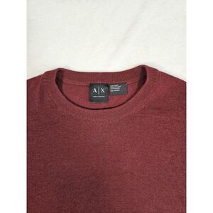 Armani‎ Exchange Men's Knit Pullover Sweater Lana Wool Crewneck Red XXL